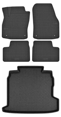 Productafbeelding van Rubberen automatten + kofferbakmat voor Opel Astra III H 2007-2010 (sedan) – 5-delig, zwart, op maat – Wielganizator