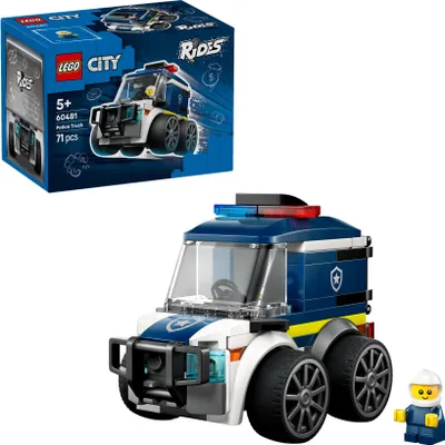 Produktbild von LEGO City Coole Flitzer - Polizei-Truck - Bauset für Spielzeug Fahrzeuge mit einer Junior Polizisten Minifigur - Mitgebsel für Feiern - Kleines Geschenk zum Sammeln für Jungen ab 5 Jahren - 60481
