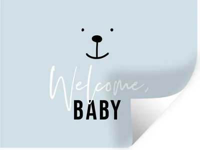 Produktbild von MuchoWow® Wandtattoo Wandsticker Wandaufkleber Sprichwörter - Zitate - Willkommen Baby - Baby - Kinder - Jungen 40x30 cm Selbstklebend und Repositionierbar - Faltenfrei
