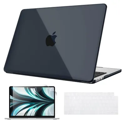 Produktbild von Fintie Hülle Kompatibel mit MacBook Air M5 M4 M3 M2 13.6 Zoll (2026-2022) A3449 A3240 A3113 A2681, Ultradünne Hartschale Schutzhülle Snap Case + Tastaturabdeckungen + Displayschutzfolie, Mitternacht