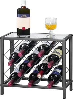 Obrázok produktu pre Čierny kovový stojan na víno na 10 fliaš