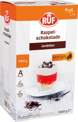 Immagine prodotto di Cioccolato fondente Ruf grattugiato per guarnire e raffinare 1000g