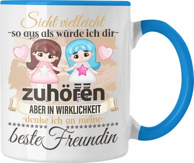 Produktbild von Trendation - Beste Freundin Geschenk Tasse BFF Liebhaber Geschenkidee Lustiger Spruch (Blau)