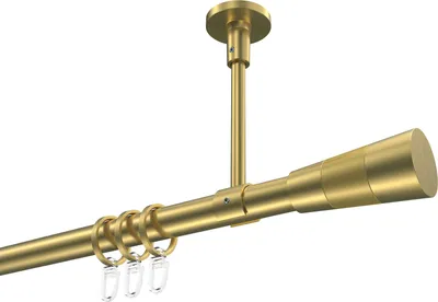 Produktbild von Interdeco Gardinenstange / Vorhangstange Messing-Optik, Typ Sonette Tanara (Konus Bicolor) Deckenmontage, 20 mm Ø 1-läufig, 420 cm