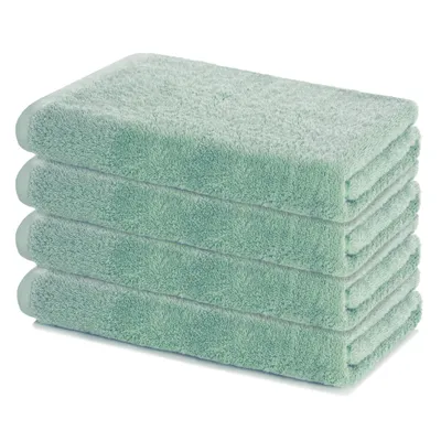 Produktbild von Lavea® Sydney 4er Duschtuch Set Frottee, 100 % Baumwolle, große Duschtücher für Bad, Gäste WC und Sport, 60° waschbar, 4 Stück 60 x 120 cm, Eucalyptus