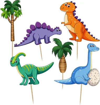 Image de Topper Pickers DINOSAURIEN Dino Anniversaire 6pcs.