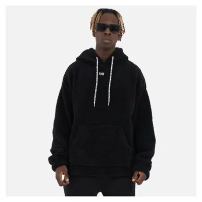 Produktbild von Teddy Basic Hoodie Teddyfell Sweater Pullover Oversize M Schwarz
