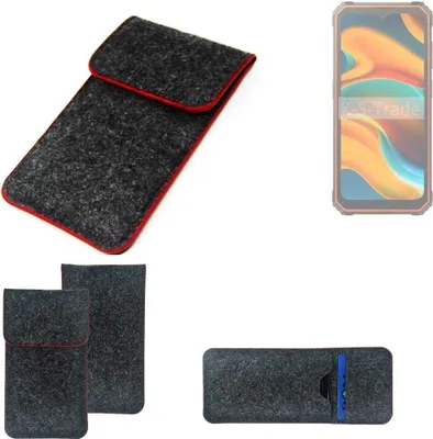 Produktbild von K-S-Trade Handy Schutz Hülle kompatibel mit Blackview BV4800 Pro Schutzhülle Handyhülle Filztasche Pouch Tasche Case Sleeve Filzhülle dunkelgrau
