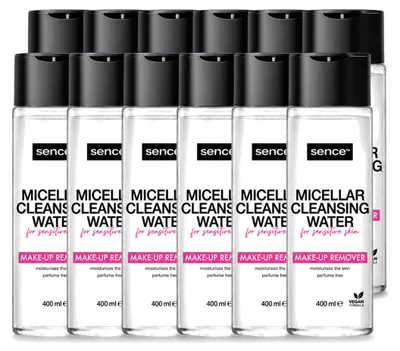 Image de 12 flacons de lotion micellaire pour peaux sensibles - Démaquillant - 400 ml - Pack économique - 12 pièces