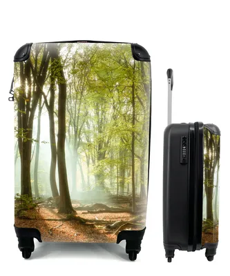 Produktbild von MuchoWow® Koffer Handgepäck Trolley Rollkoffer Kleine Reisekoffer mit 4 Rollen - Wald - Sonne - Jahreszeiten - Landschaft - Cabin Size < 55x40x23 cm & 55x40x20 cm - Fotokoffer - Kabinenkoffer - Boardgepäck - Reise-Box - Reisekoffer - Reisegepäck - Koffer mit Bild - Trolley für Kinder