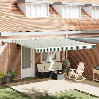 Obrázok produktu pre Zatemniteľná markíza Zelená a biela 450 × 350 cm