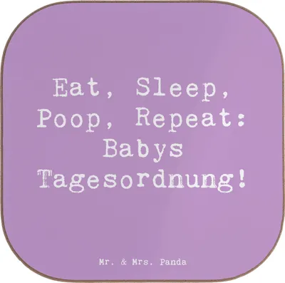 Produktbild von Mr. & Mrs. Panda Untersetzer Glas Spruch Baby Alltag - Lavendeltraum - Geschenk, Neugeborenes, Freude, Coaster, humorvoll, Jubiläen, Tassen, personalisiert, Tischschoner