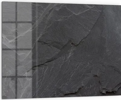 Produktbild von DEQORI Küchenrückwand Glas 80x60 cm 'Schiefersteinoptik' Spritzschutz Bad Rückwand