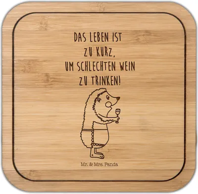 Produktbild von Mr. & Mrs. Panda Tassenuntersetzer Igel Wein - Transparent - Geschenk, kork untersetzer, Tiere, Tischuntersetzer, Rotwein, Weinglas, Weißwein, Weinliebhaber, Spruch