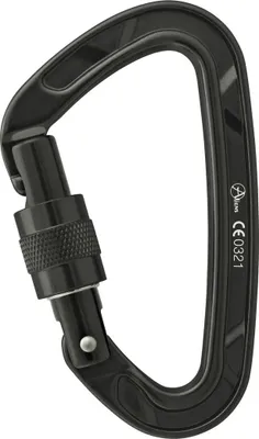 Schwarzer Alukarabiner D CLASSIC Screw von Aliens; geeignet für Klettern; mit Schraubverschluss.