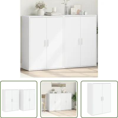 Obrázek produktu pro The Living Store Příborníky 2 ks. Bílé 60x31x84 cm Materiál na bázi dřeva