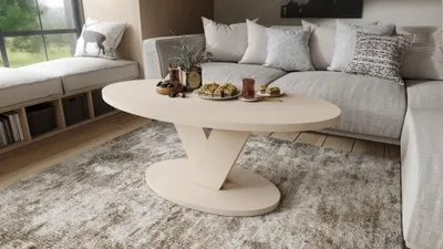 Produktbild von Design Couchtisch Lova oval 110x45x60 cm Wohnzimmertisch ovaler Tisch Sofatisch