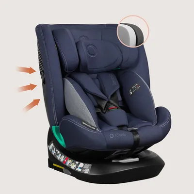 Produktbild von Lionelo Autokindersitz Bastiaan One i-Size, ab Geburt bis 12 Jahren, ab 0 kg bis 36 kg, Dri-Seat, 360 Grad - Blue Navy