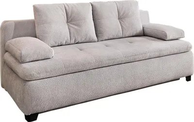 Produktbild von Schlafsofa - Hellgrau - Chenille - mit Gästebettfunktion und Bettkasten - mit Kissen