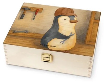 Produktbild von Mr. & Mrs. Panda Teebeutel Aufbewahrung Wenn Papa es nicht reparieren kann, sind wir am Arsch Design - Weiß - Geschenk, Dad Bester Vater, Muttertag, Vatertag, Pinguin