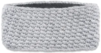 Produktbild von styleBREAKER Damen Häkel Stirnband Grobstrick Thermo Fleece, Hellgrau