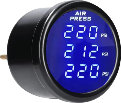 Immagine prodotto di Manometro digitale a LED con triplo display, 0-220 PSI, con 3 sensori 1/8 NPT