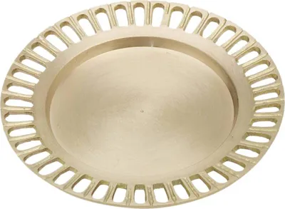 Produktbild von Rustikaler Kerzenteller Gold Ø11cm Kranz Messing Dekoration Antik Untersetzer