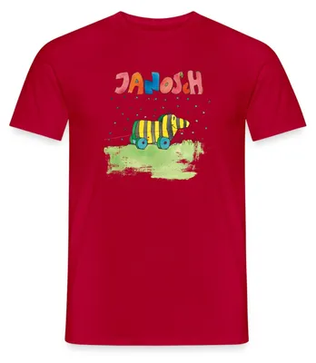 Produktbild von Spreadshirt Janosch Tigerente Schriftzug Männer T-Shirt, M, Rot
