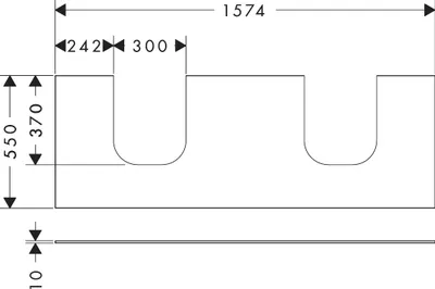 Produktbild von hansgrohe Xevolos E Konsole, 2 Ausschnitte, 1570x550mm, für Aufsatzwaschtisch, 54211760