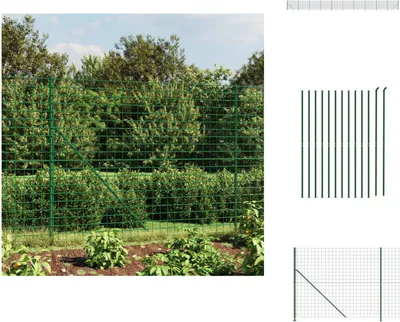 Produktbild von vidaXL Maschendrahtzaun mit Bodenflansch Grün 2,2x25 m -  Zaunfelder