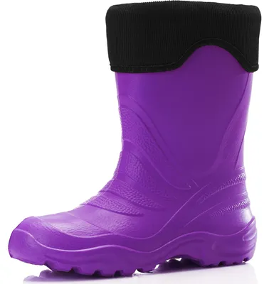 Image de Ladeheid Enfants Filles Garçons Bottes de pluie thermo Eva doublées LA-861 (Roxo/Noir, 22/23)