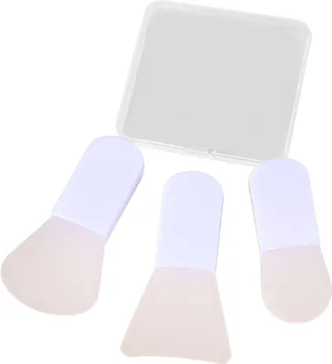 Produktbild von 3 Teile/satz Gesichtsmaskenpinsel Ergonomisches Design Kurzer Griff Tragbare Silikon Foundation Creme Gesichtsschlamm Ton Maskenpinsel Applikator Reisegebrauch