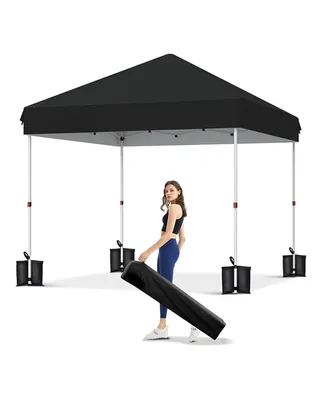 Produktbild von 3x3 m Pop Up Pavillon - Faltzelt Partyzelt - Wasserdichtes 300D Polyester - UPF 50+ UV-Schutz - Mit Sandsäcken und Tragetasche - Schwarz