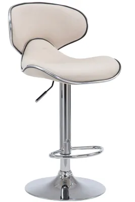 Produktbild von CLP Barhocker Las Vegas V2 Stoff  mit Fußstütze creme Gestell Farbe chrom