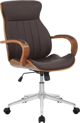 Produktbild von CLP Bürostuhl ergonomisch Melilla Höhenverstellbar und Drehbar walnuss/braun
