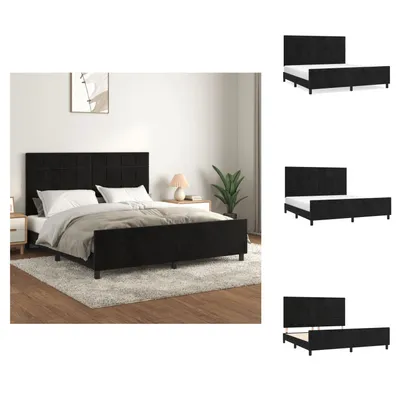 Immagine prodotto di vidaXL Struttura letto con testiera nera 180x200 cm in velluto - Letti e strutture letto