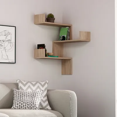 Immagine prodotto di Skye Decor, Luksa- Luksa HMS, colore rovere, mensole a muro, 60x60x90 cm, 100% pannello di particelle rivestito in melamina