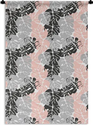 Produktbild von MuchoWow® Wandteppich Wandbehang Monstera - Pastell - Blätter 120x180 cm Tapisserie Dekoration Wandtuch - Schlafzimmer - Dekorationen für das Haus