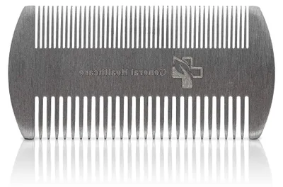 Produktbild von Edelstahl-Haarkamm für Läuse, Haare und Bartpflege