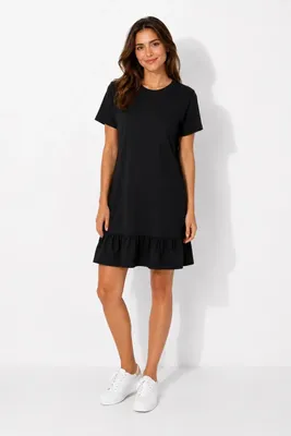 Produktbild von Freizeitkleid für Damen aus Baumwolle, Schwarz