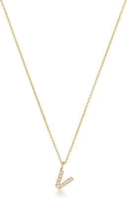 Produktbild von Wunderschöne 18 Karat (750) Gold Buchstaben / Initiale Damen - Diamant Anhänger mit Kette Brillant-Schliff H - SI2; TRS35499LTV