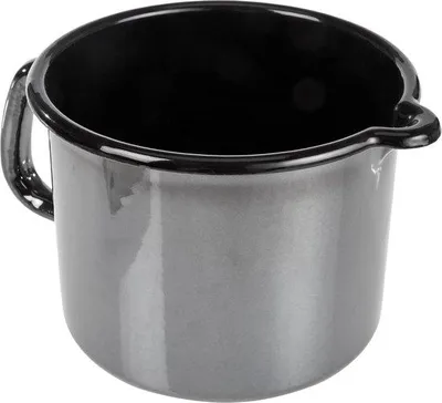 Zdjęcie produktu dla Garnek na mleko 14 cm, emaliowany, czarny, 14 cm, 21 x 15,5 x 12 cm