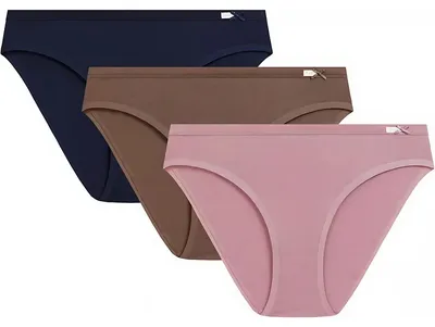 Zdjęcie produktu dla 3-pack damskich majtek sportowych Atlantic, wykonanych z bawełny, w kolorach: różowy, brązowy, granatowy (rozmiar L)