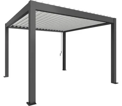 Obrázok produktu pre Oceľová bioklimatická pergola Biohort 3,5 x 3,5 tmavosivá -metalíza/biela