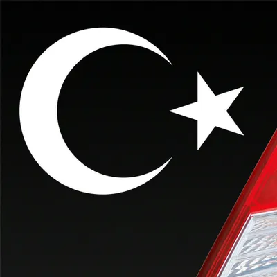 Produktbild von Auto Aufkleber Islam Türkei Turkey türkiye Flag Moon Halbmond 10x14 cm Weiss Matt Sticker Heckscheibenaufkleber