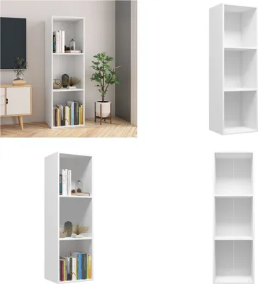 Produktbild von vidaXL Bücherregal/TV Schrank Weiß 36x30x114 cm Holzwerkstoff - Bücherschrank - Bücherschränke - Bücherregal - Bücherregale