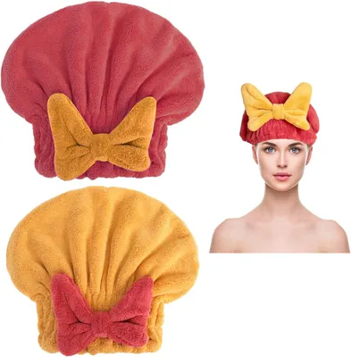 Imagen del producto de Toallas de microfibra para el cabello, 2 unidades, de secado rápido, suaves, para cabello mojado
