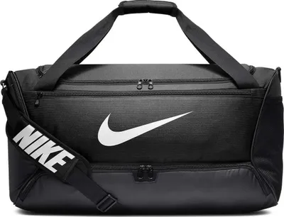 Produktbild von Nike Brasilia (mittel) Trainingstasche, Schwarz/Schwarz/Weiß, 64 x 30 cm