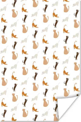 Produktbild von MuchoWow® Poster Katzen - Farben - Muster 120x180 cm - Kunstposter