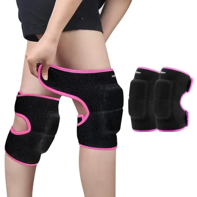 Immagine prodotto di Protezioni per le ginocchia Kinder, per bambini e bambine, regolabili, morbide, con imbottitura in SBR rinforzata, ideali per lo sport, colorate in nero e rosa, taglia S